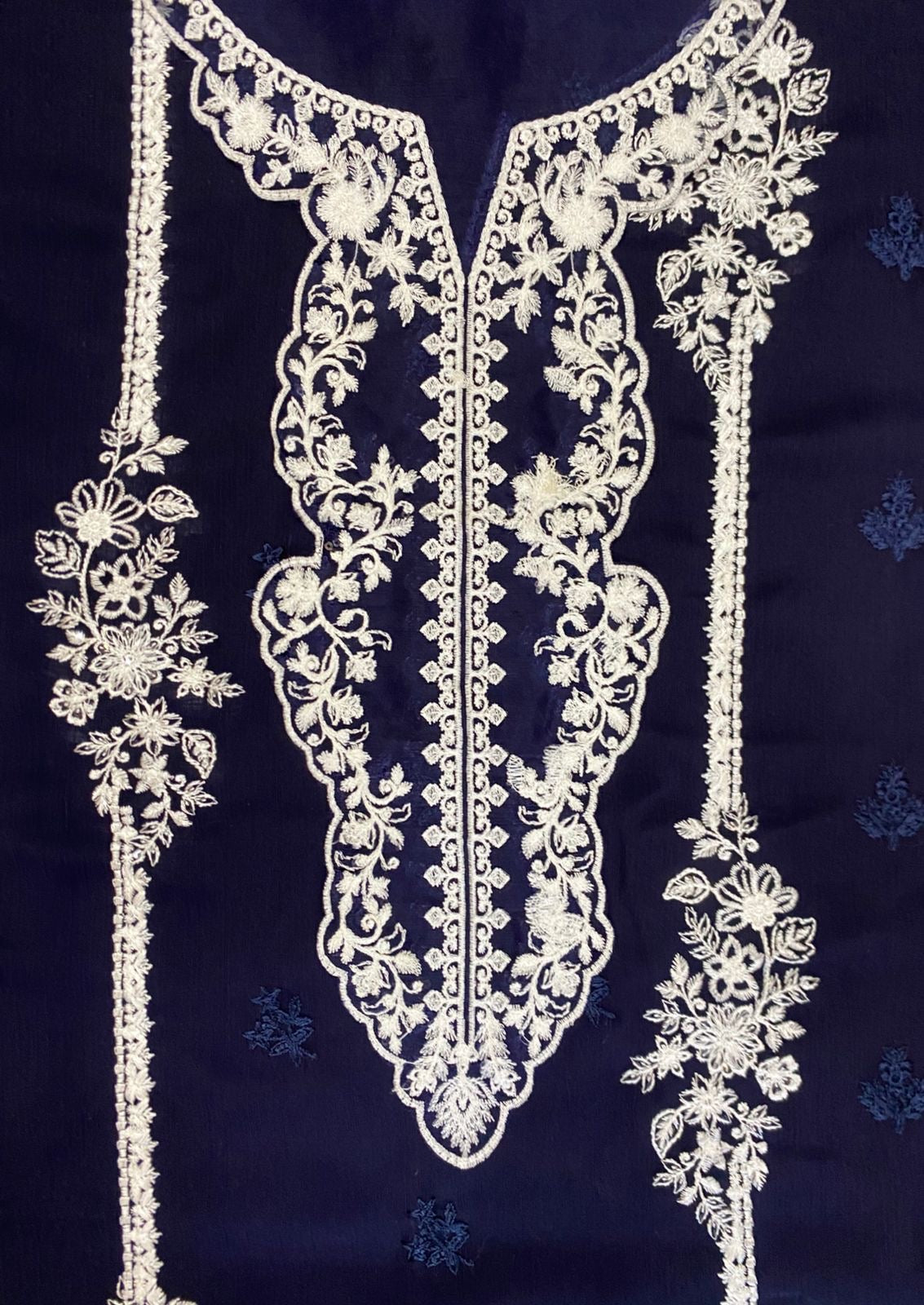 AZURE EMBROIDERED CHIFFON - 3 PC UNSTITCHED