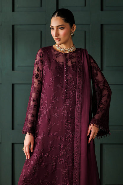 BAROQUE EMBROIDERED CHIFFON DRESS - 3 PC UNSTITCHED