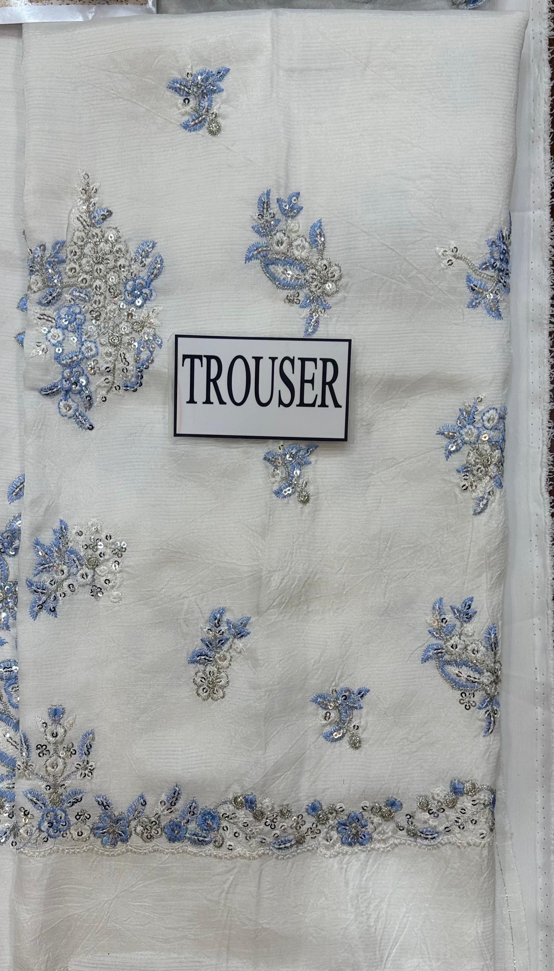 HUSSAIN REHAR LUXURY EMBROIDERED RAW SILK - 3 PC UNSTITCHED