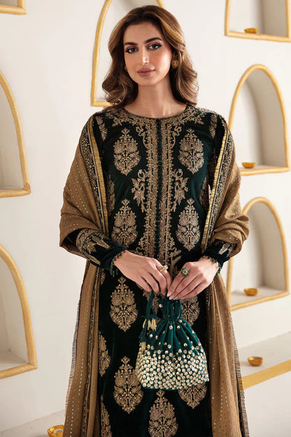JAZMIN LUXURY EMBROIDERED VELVET - 3 PC UNSTITCHED