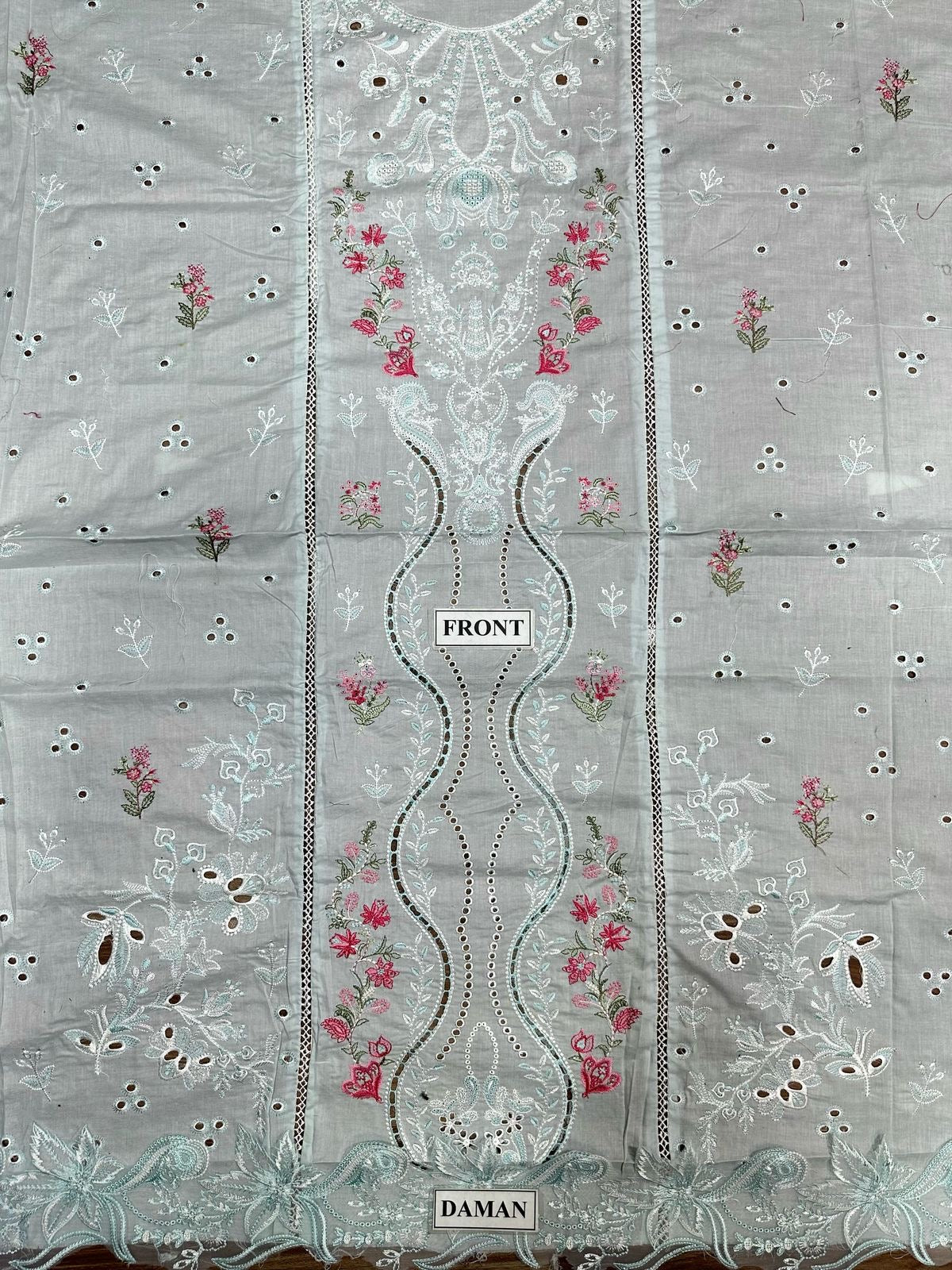 QALAMKAR CHIKANKARI EMBROIDERED LAWN - 3 PC UNSTITCHED