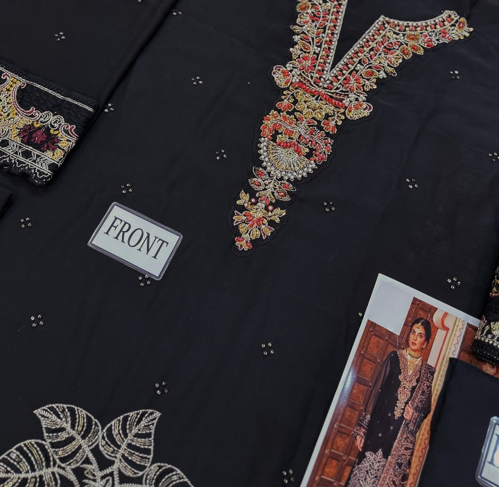 RAMSHA LUXURY EMBROIDERED CHIFFON - 3 PC UNSTITCHED