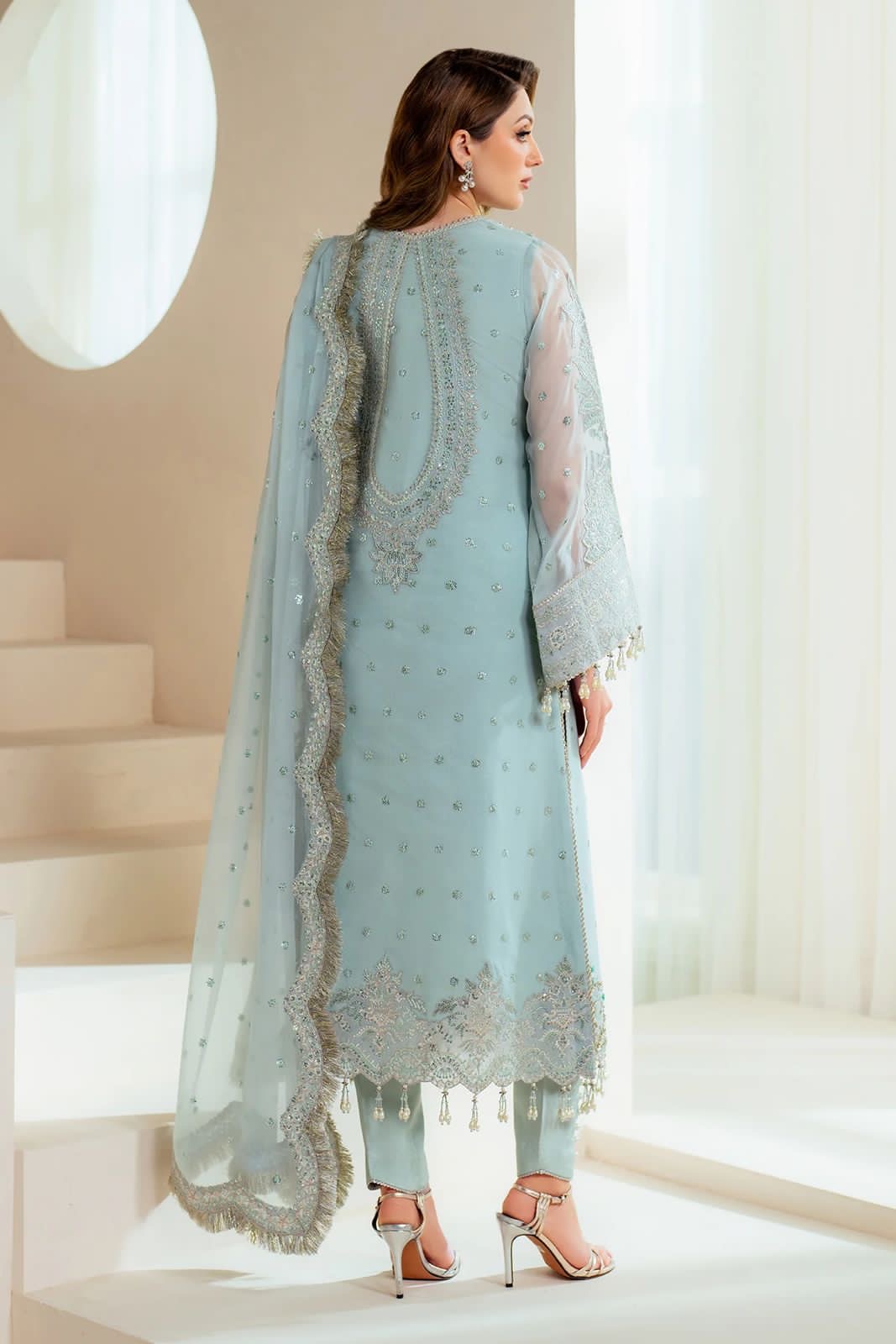 ALIZEH EMBROIDERED ORGANZA DRESS - 3 PC UNSTITCHED