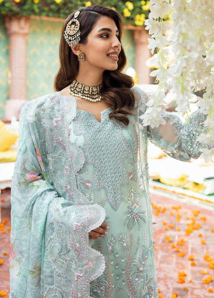 NUREH LUXURY EMBROIDERED ADDA WORK ORGANZA - 3 PC UNSTITCHED
