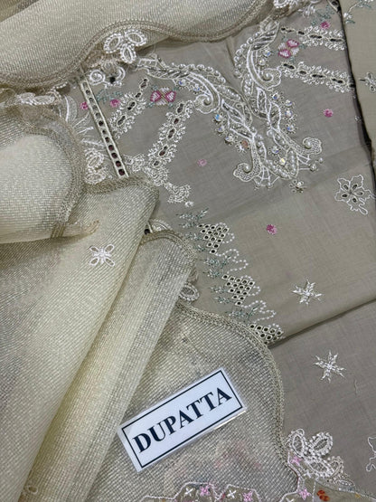 QALAMKAR SAHIL EMBROIDERED LAWN - 3 PC UNSTITCHED