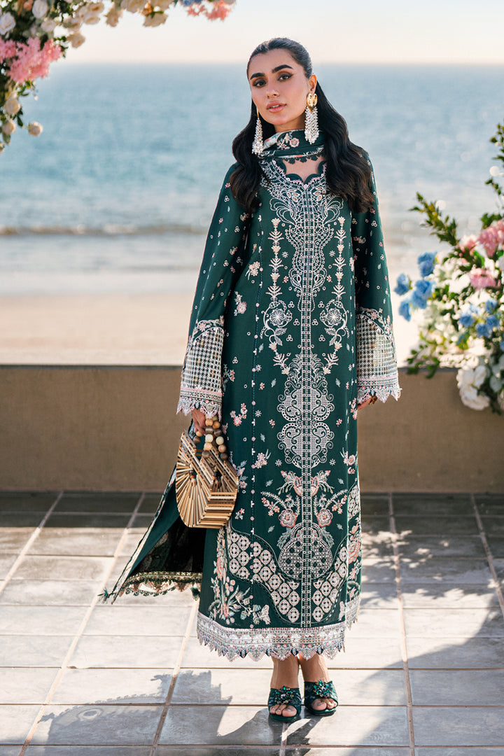 QALAMKAR LUXURY SCIFFLIE EMBROIDERED LAWN - 3 PC UNSTITCHED
