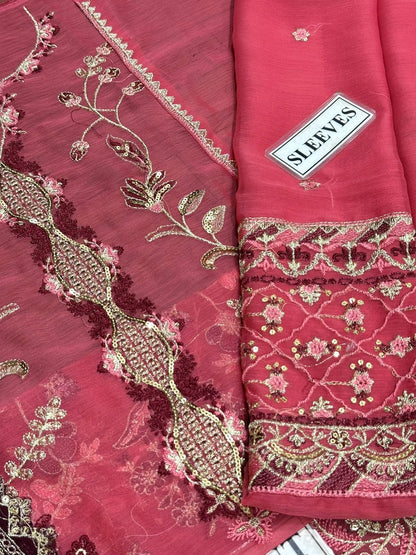 ASIM JOFA EMBROIDERED CHIFFON - 3 PC UNSTITCHED