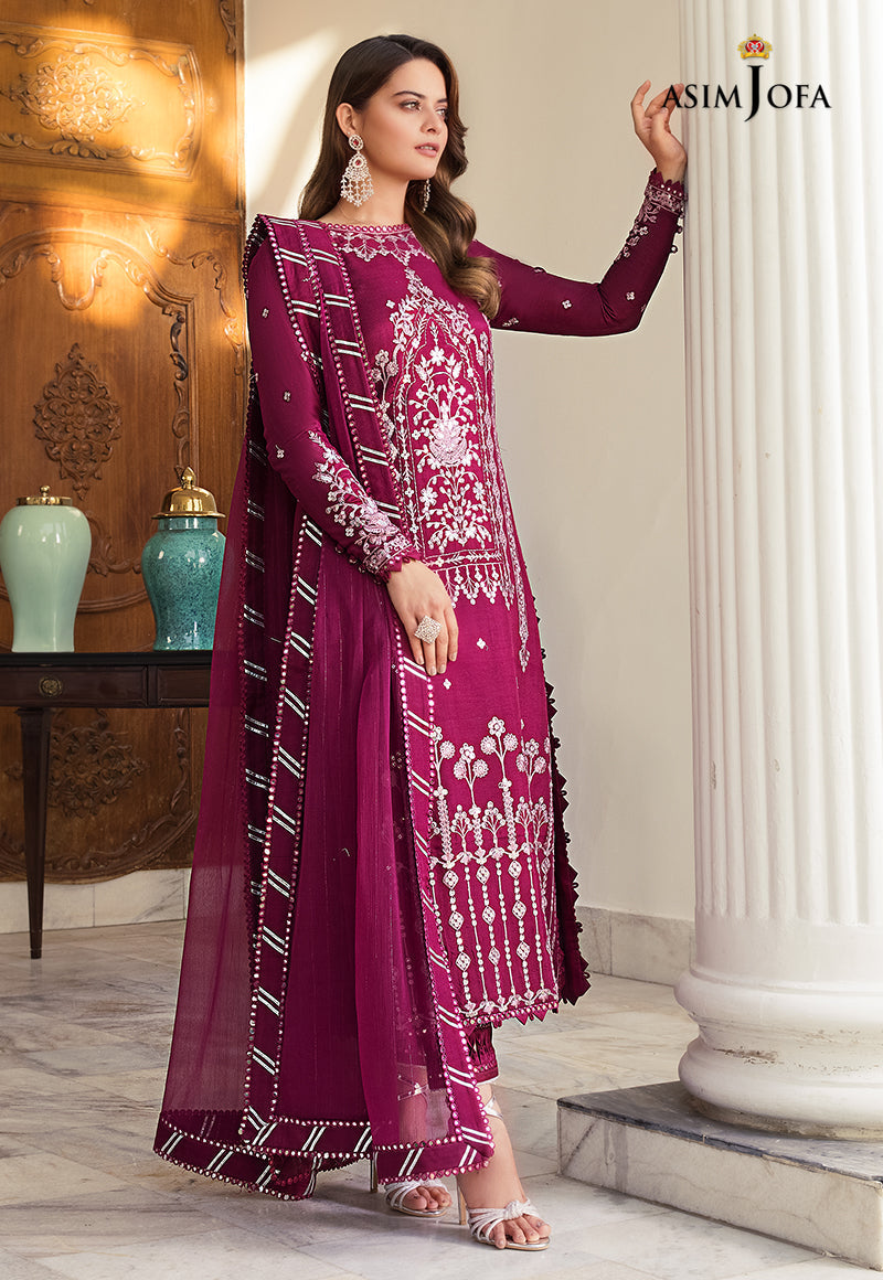 ASIM JOFA EMBROIDERED BAREEZE LAWN - 3 PC UNSTITCHED