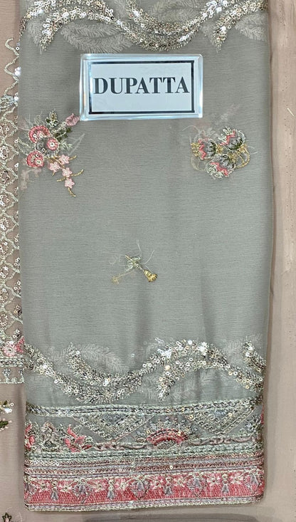 BAROQUE LUXURY EMBROIDERED CHIFFON - 3 PC UNSTITCHED