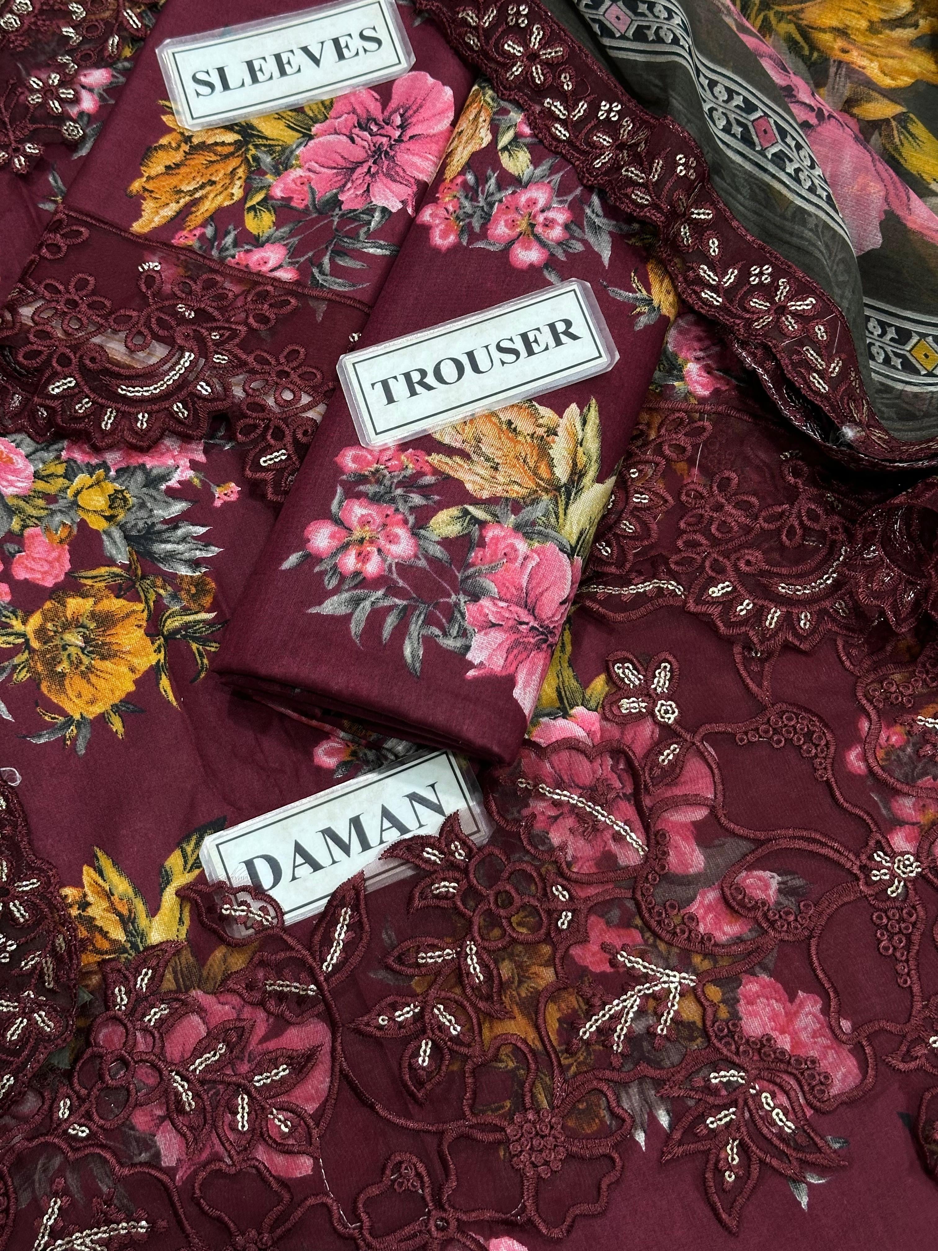 IZNIK EMBROIDERED LAWN - 3 PC UNSTITCHED