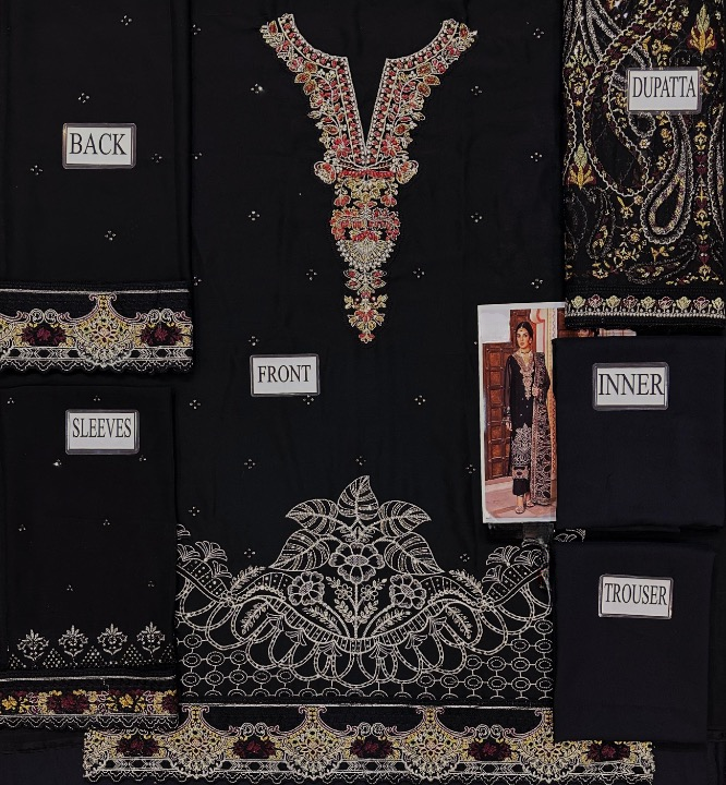 RAMSHA LUXURY EMBROIDERED CHIFFON - 3 PC UNSTITCHED