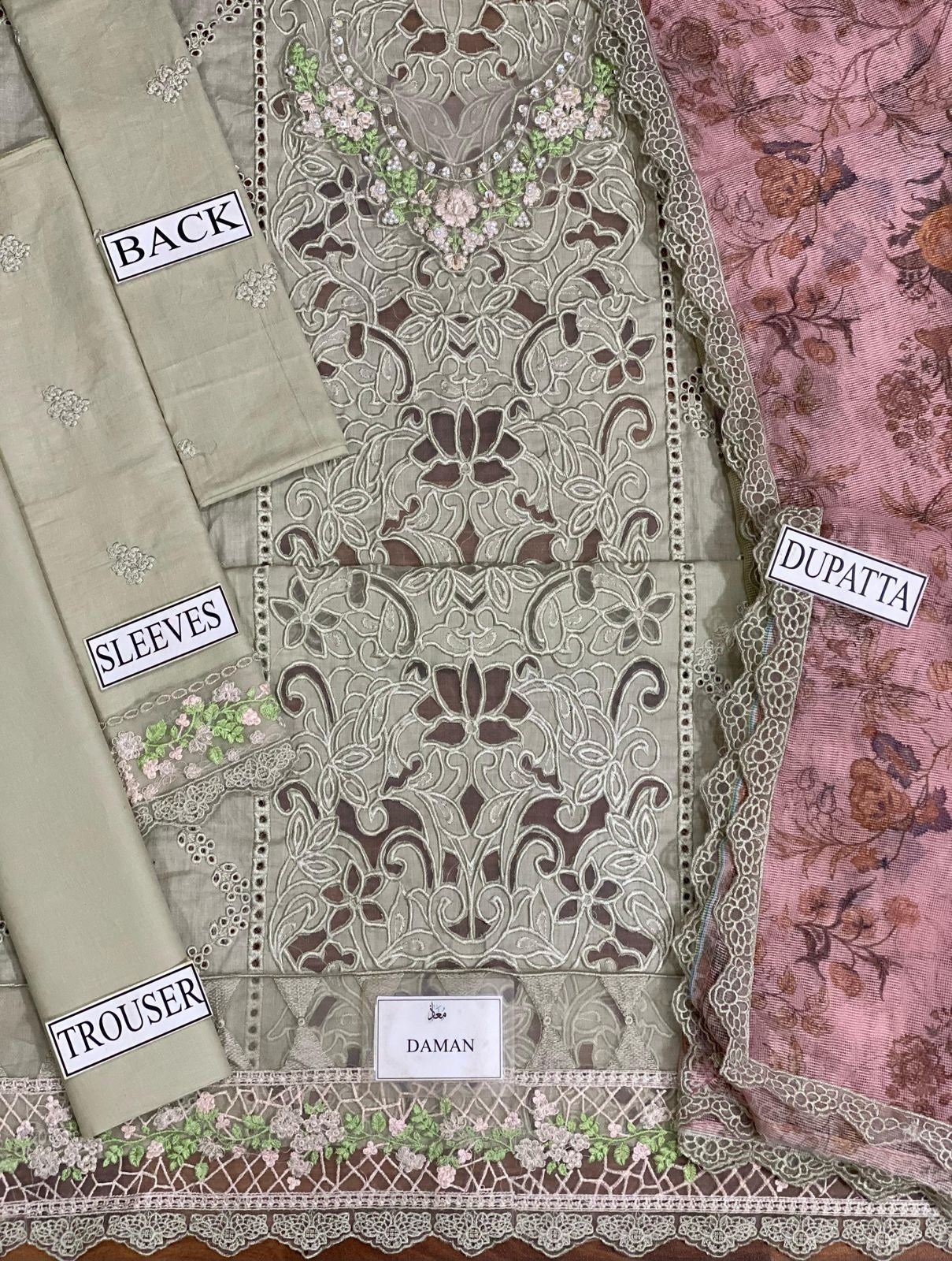 SARDINIA CHIKANKARI LASER EMBROIDERED LAWN - 3 PC UNSTITCHED
