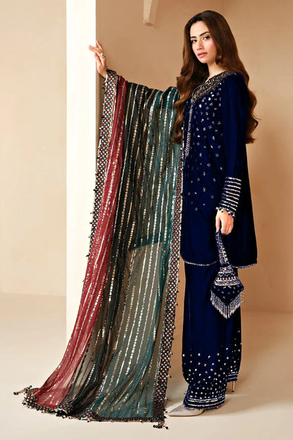 JAZMIN EMBROIDERED VELVET - 3 PC UNSTITCHED