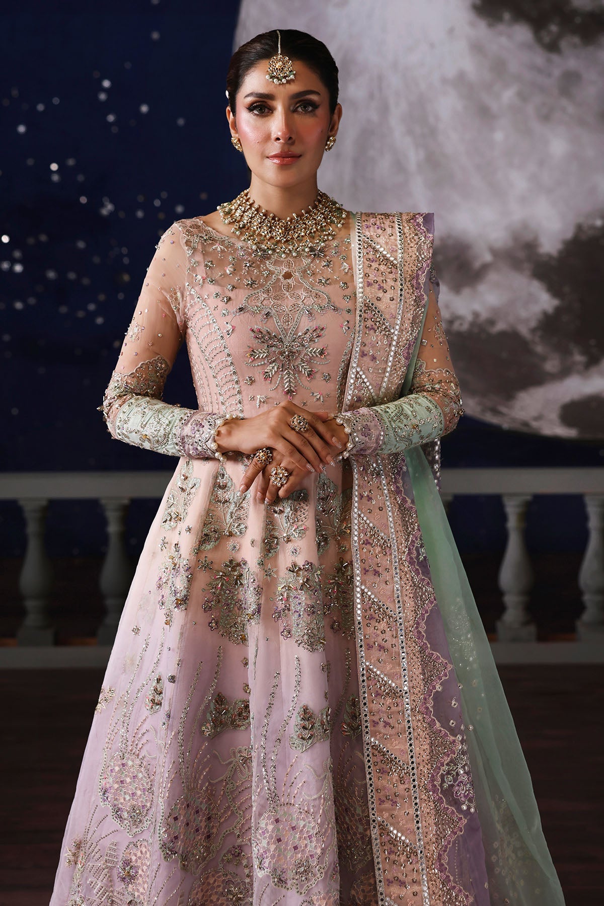 NUREH LUXURY EMBROIDERED ORGANZA MAXI - 3 PC UNSTITCHED