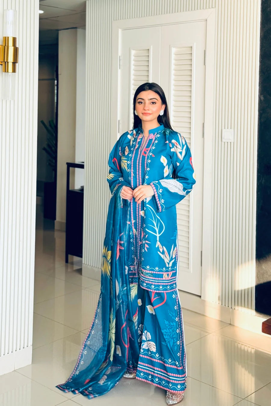 HOORAIN’S PRET DIGITAL PRINTED RAW SILK - 3 PC STITCHED