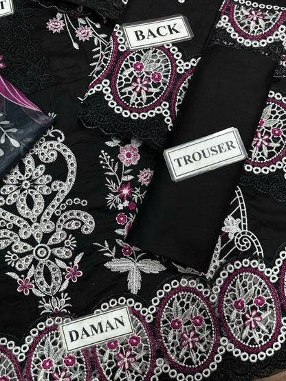 MUSHQ LUXURY EMBROIDERED CHIKANKARI LAWN - 3 PC UNSTITCHED