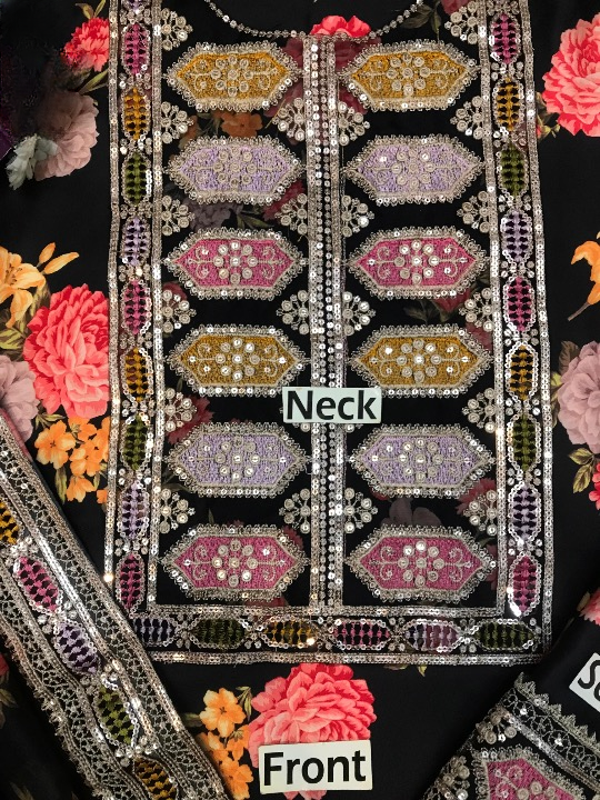 ANEELA’S EMBROIDERED SILK - 3 PC UNSTITCHED
