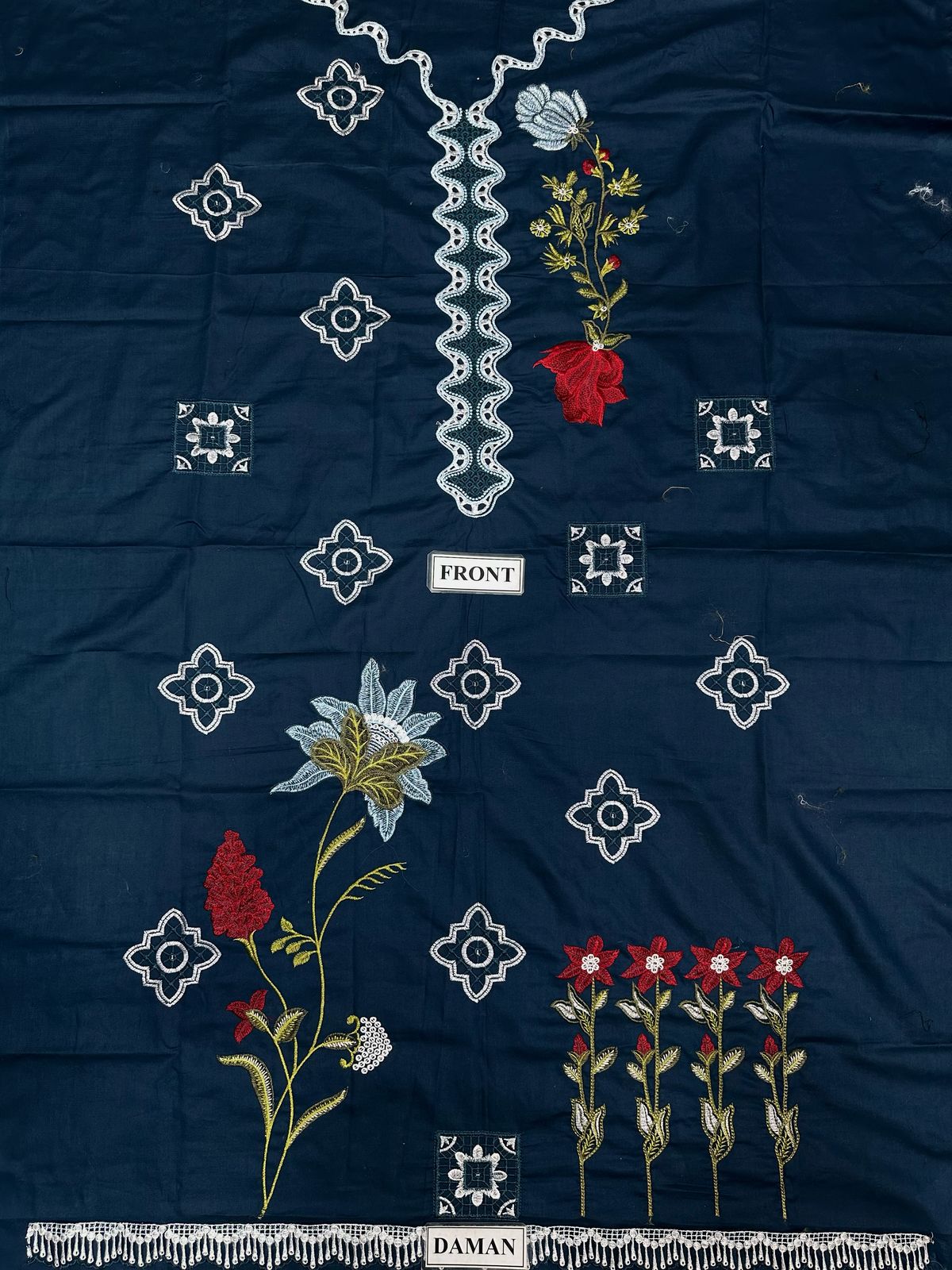 CRIMSON LUXURY CHIKANKARI EMBROIDERED LAWN - 3 PC UNSTITCHED