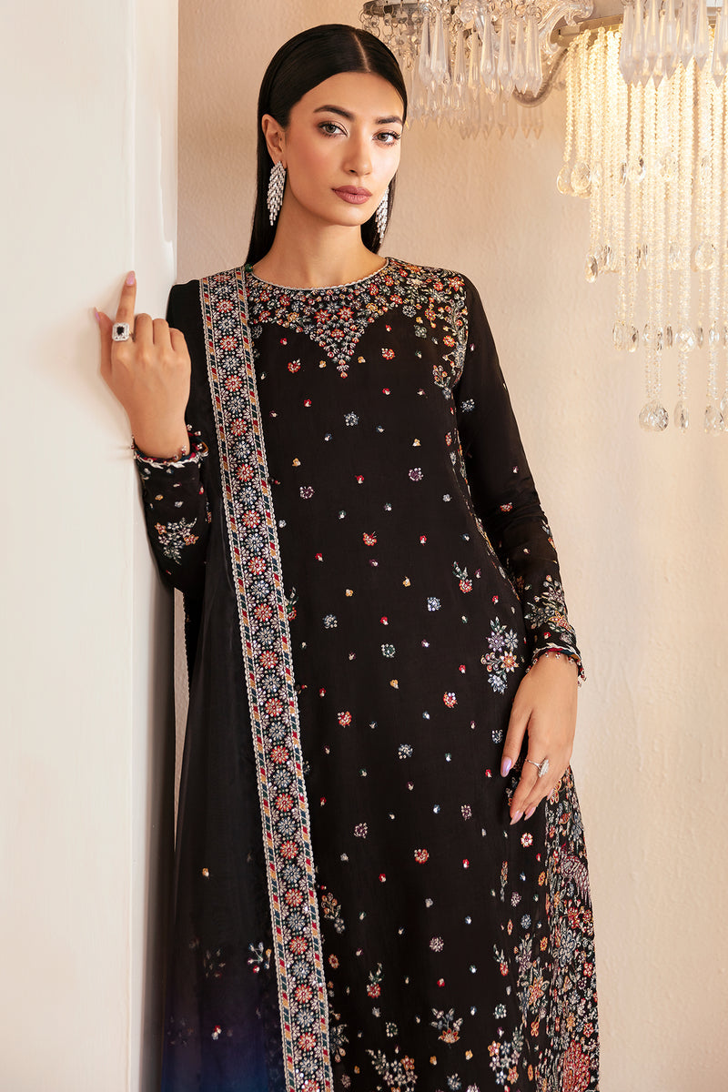 JAZMIN PREMIUM EMBROIDERED RAW SILK - 3 PC UNSTITCHED