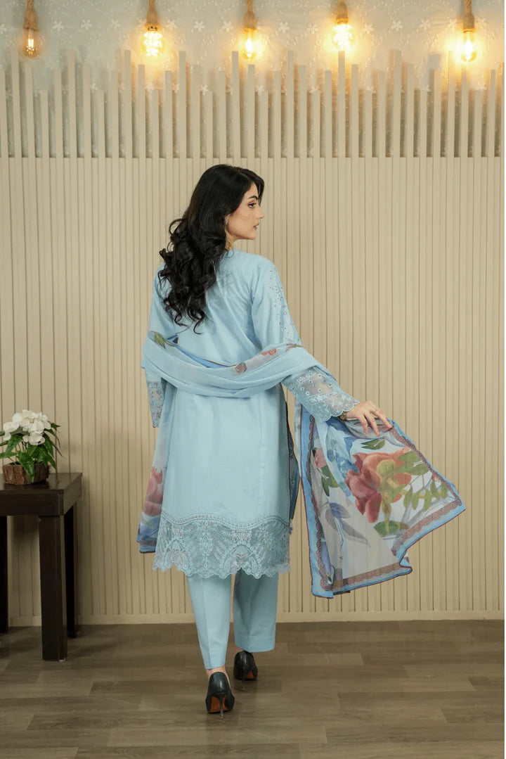 HOORAINS PRET EMBROIDERED COTTON - 3 PC STITCHED