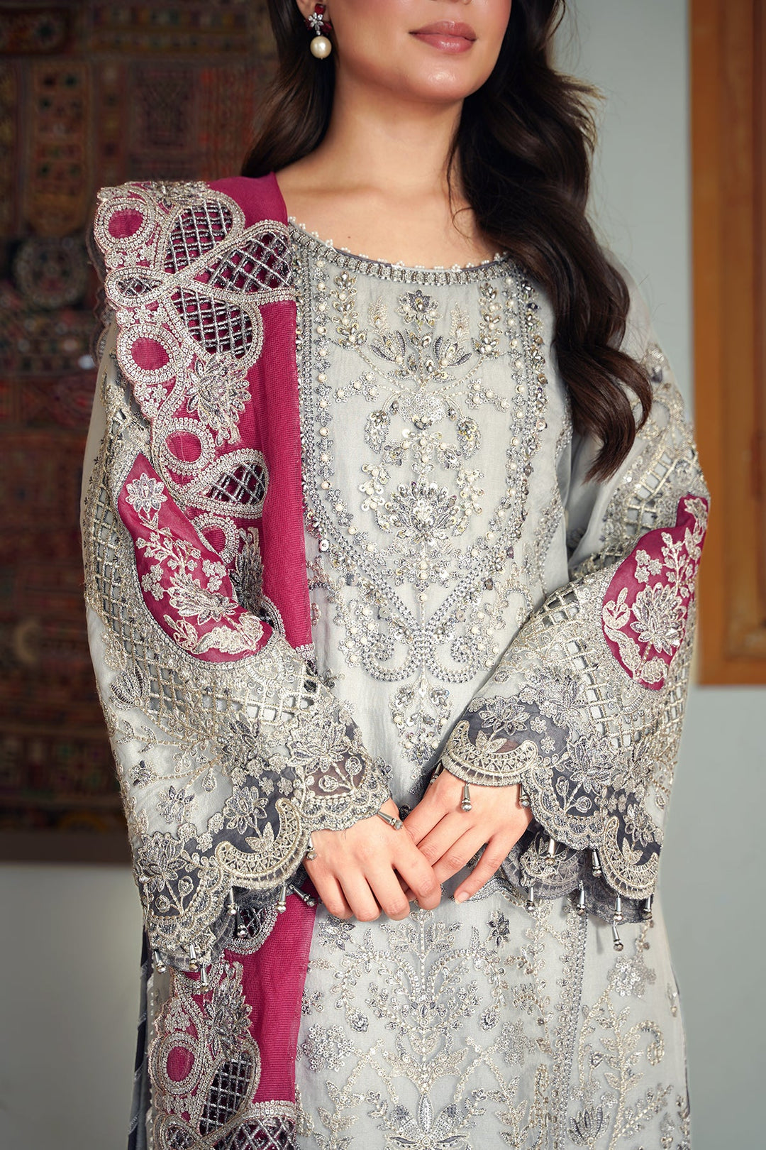 IMROZIA LUXURY EMBROIDERED CHIFFON - 3 PC UNSTITCHED