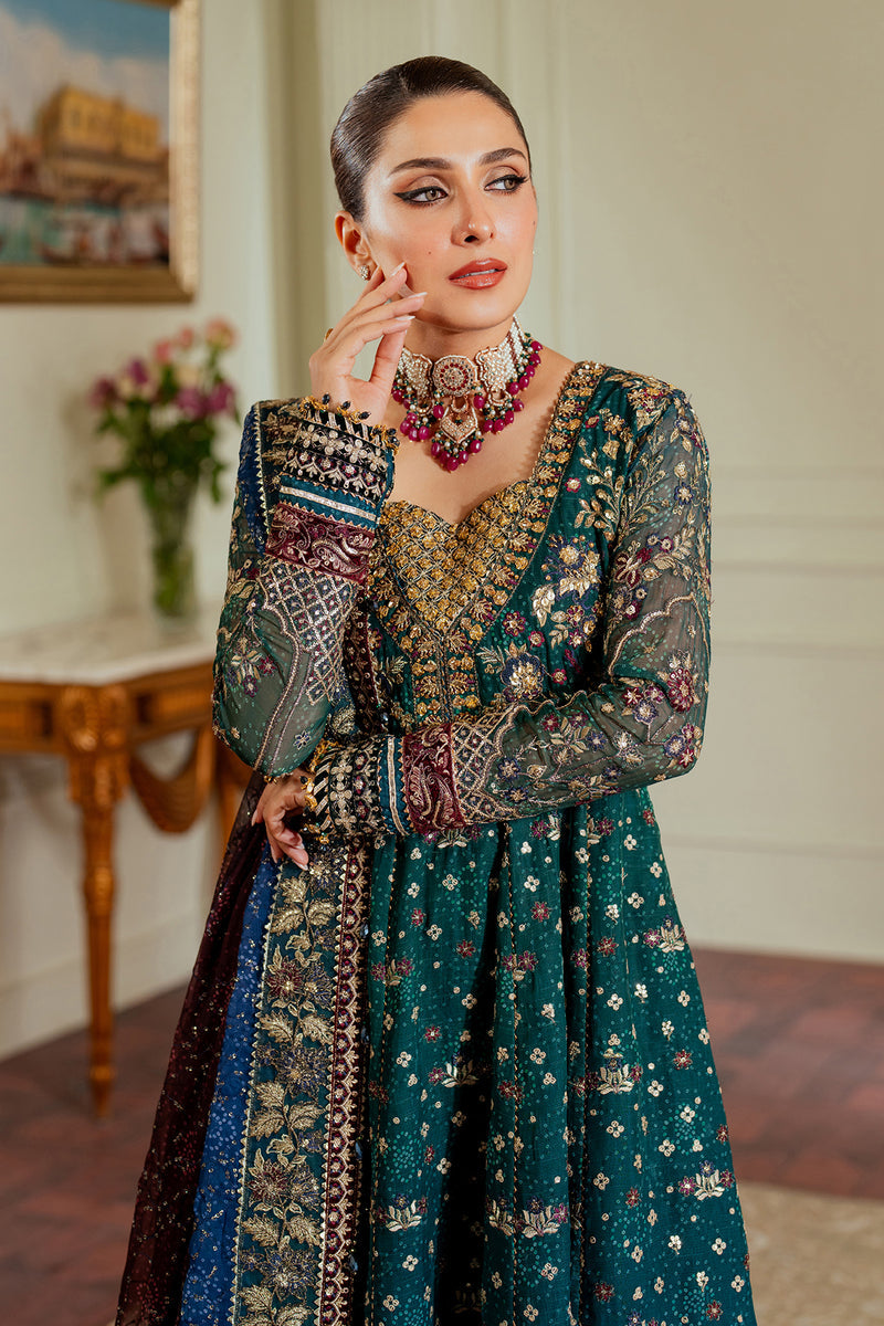 BAROQUE LUXURY EMBROIDERED CHIFFON FROK - 3 PC UNSTITCHED