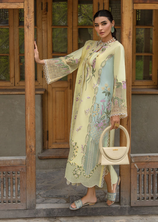 CRIMSON EMBROIDERED CHIKANKARI LAWN - 3 PC UNSTITCHED