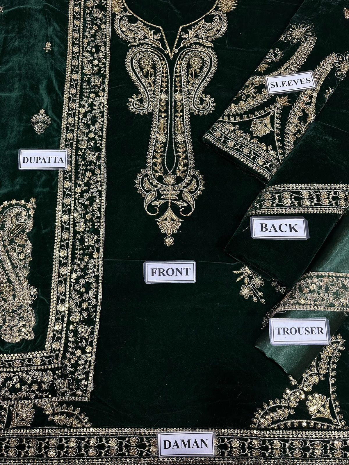 MINA HASSAN MICRO 9000 VELVET EMBROIDERED - 3 PC UNSTITCHED
