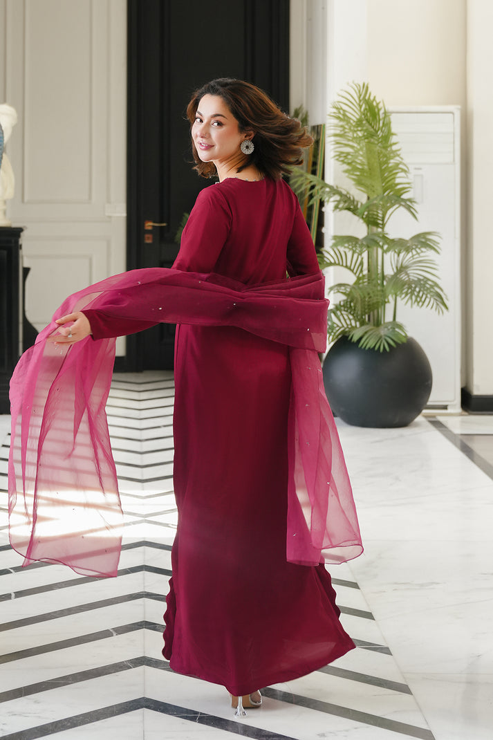 LULUSAR LUXURY SILK EMBROIDERED - 3 PC UNSTITCHED