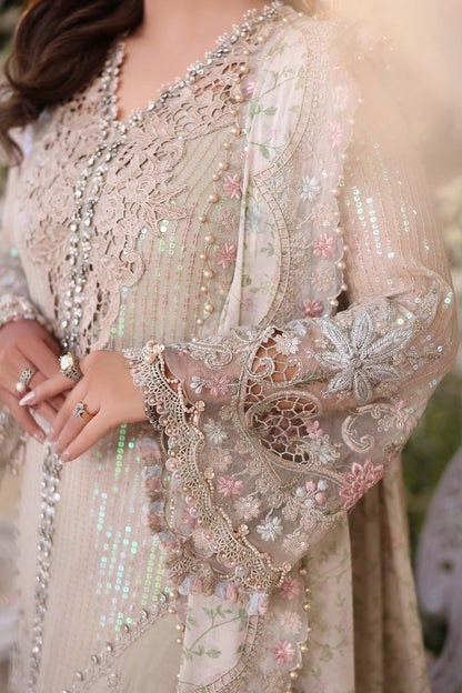 MARIA B LUXURY EMBROIDERED ADDA WORK CHIFFON - 3 PC UNSTITCHED