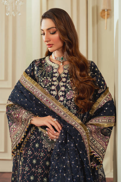 BAROQUE LUXURY WEDDING EMBROIDERED RAW SILK - 3 PC UNSTITCHED