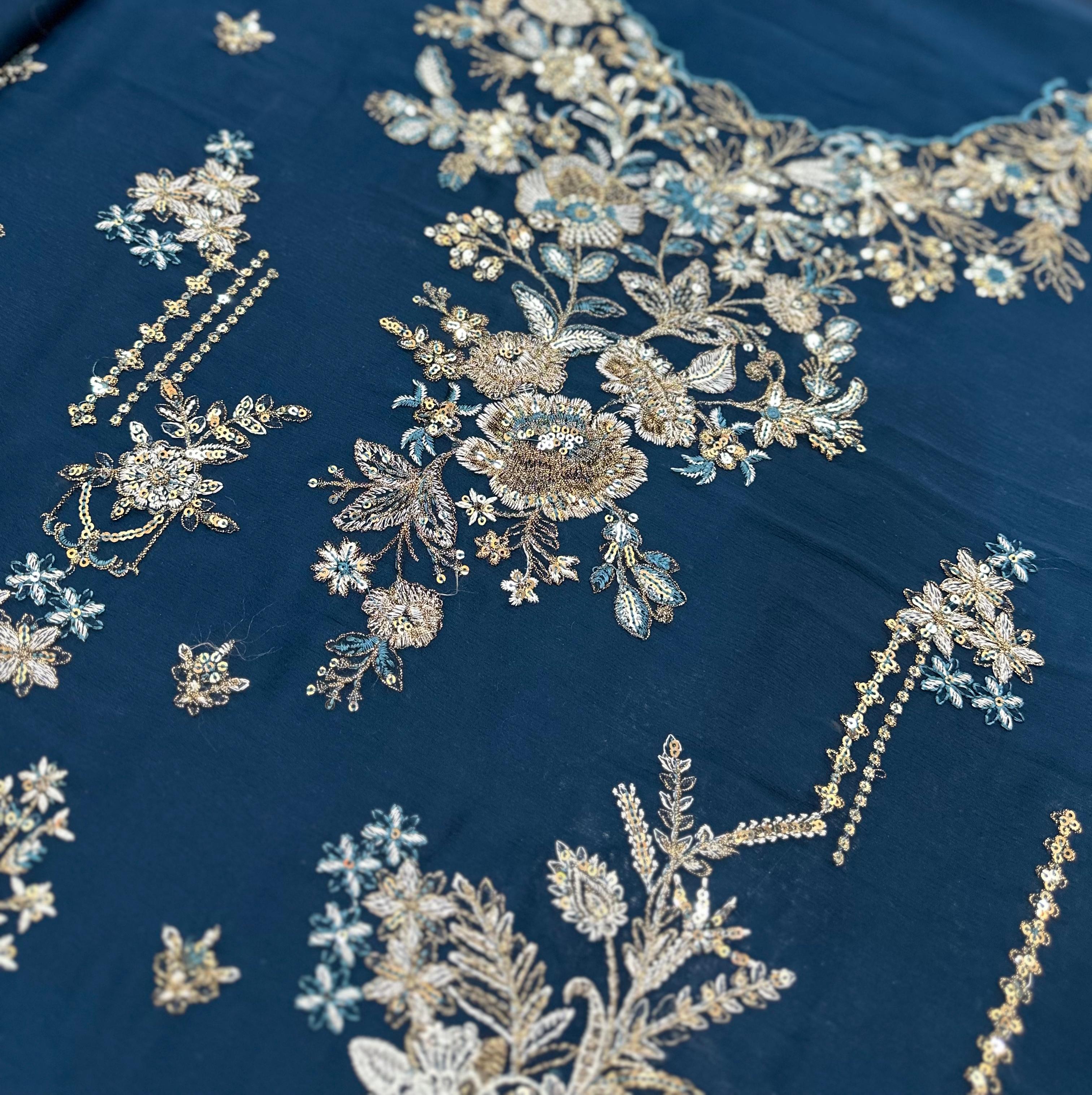 RAMSHA LUXURY EMBROIDERED CHIFFON - 3 PC UNSTITCHED