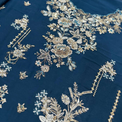 RAMSHA LUXURY EMBROIDERED CHIFFON - 3 PC UNSTITCHED