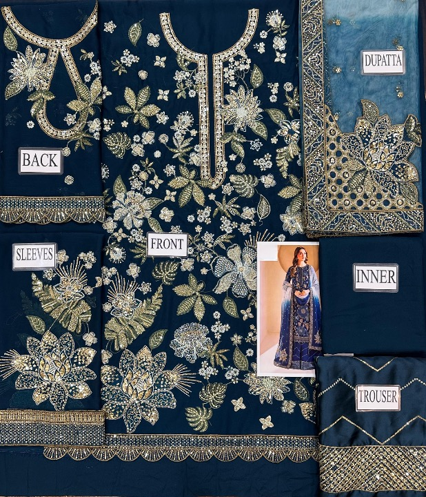 JAZMIN LUXURY EMBROIDERED CHIFFON - 3 PC UNSTITCHED