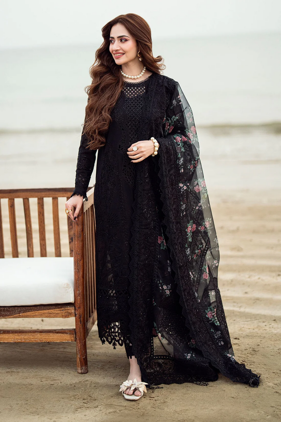 NUREH LUXURY EMBROIDERED CHIKANKARI LAWN - 3 PC UNSTITCHED