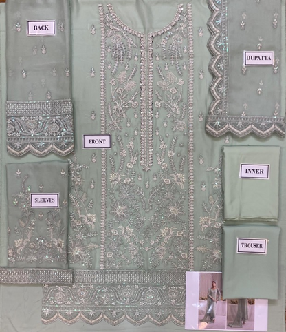 GULAAL LUXURY EMBROIDERED CHIFFON - 3 PC UNSTITCHED