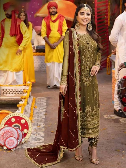 ASIM JOFA LUXURY EMBROIDERED CHIFFON - 3 PC UNSTITCHED