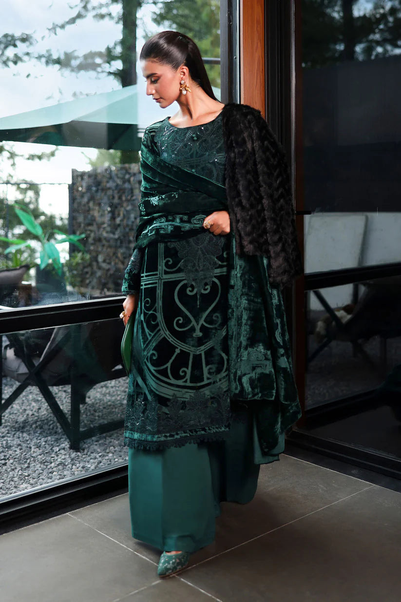 MARIA B PALACHI EMBROIDERED VELVET - 3 PC UNSTITCHED