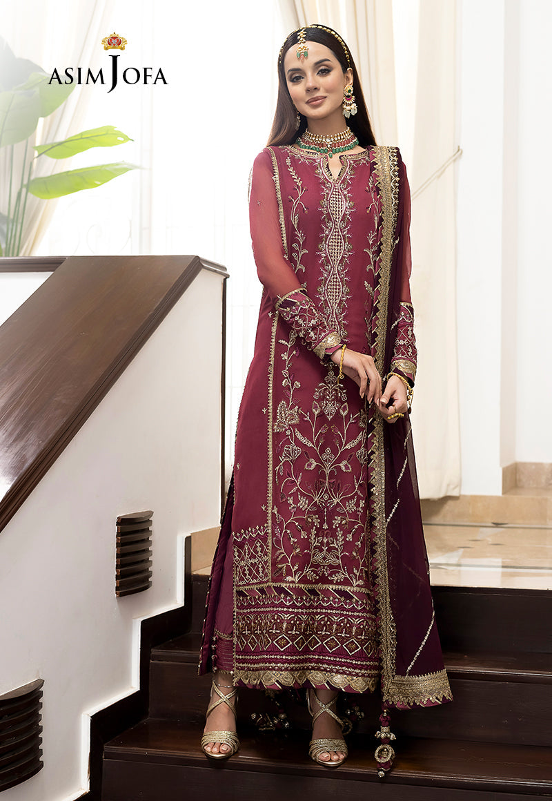 ASIM JOFA EMBROIDERED CHIFFON - 3 PC UNSTITCHED