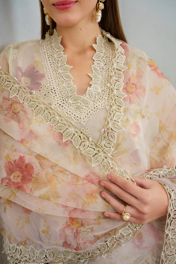 BAROQUE EMBROIDERED ORGANZA - 3 PC UNSTITCHED