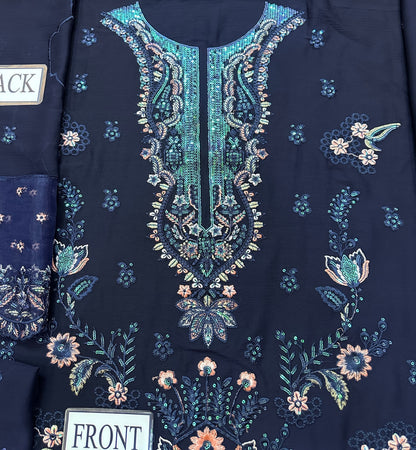 MARYAM’S EMBROIDERED CHIFFON DRESS - 3 PC UNSTITCHED