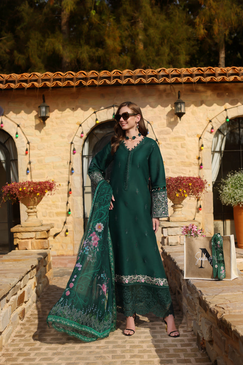 NOOR BY SADIA ASAD CHIKANKARI LAWN EMBROIDERED - 3 PC UNSTITCHED