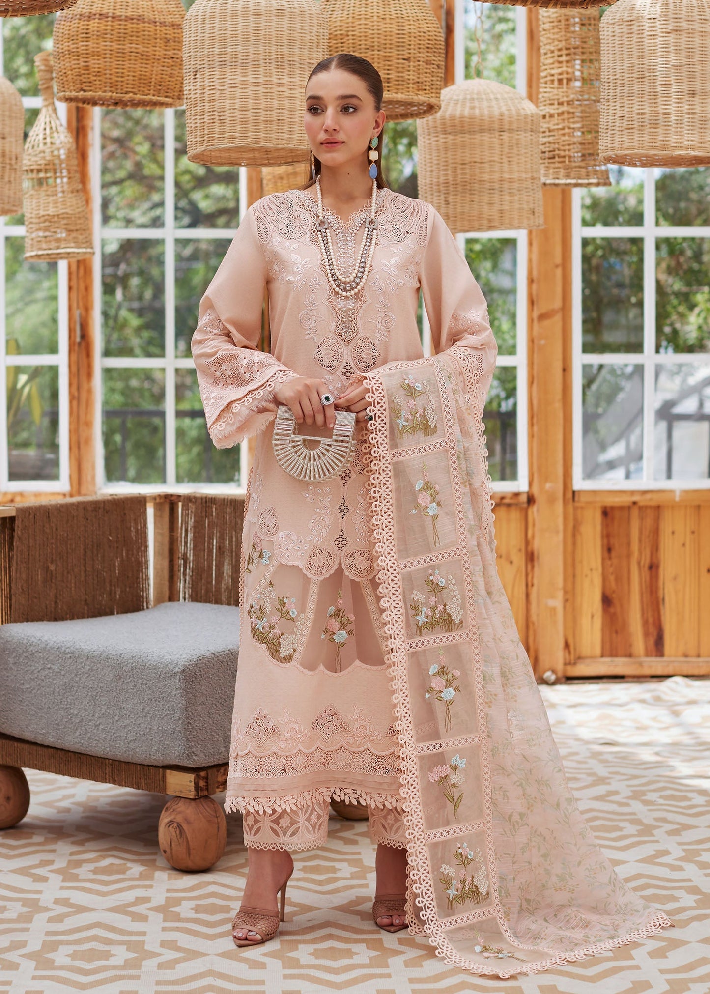 CRIMSON LUXURY EMBROIDERED LAWN - 3 PC UNSTITCHED