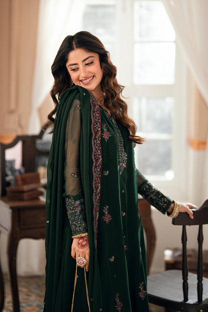 AZURE EMBROIDERED CHIFFON - 3 PC UNSTITCHED