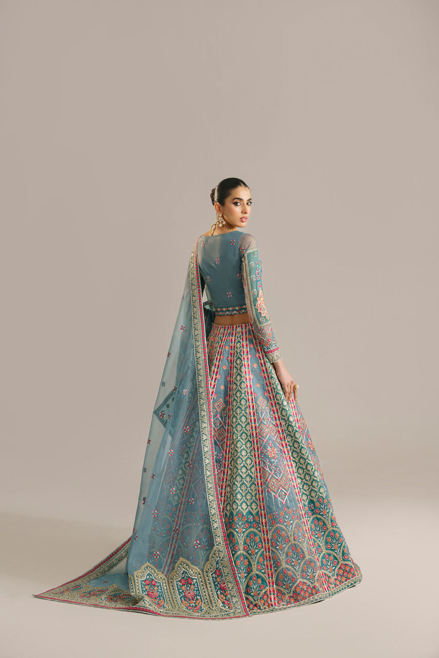 AKBAR ASLAM LAJWANTI LUXURY WEDDING EMBROIDERED ORGANZA MAXI - 3 PC UNSTITCHED
