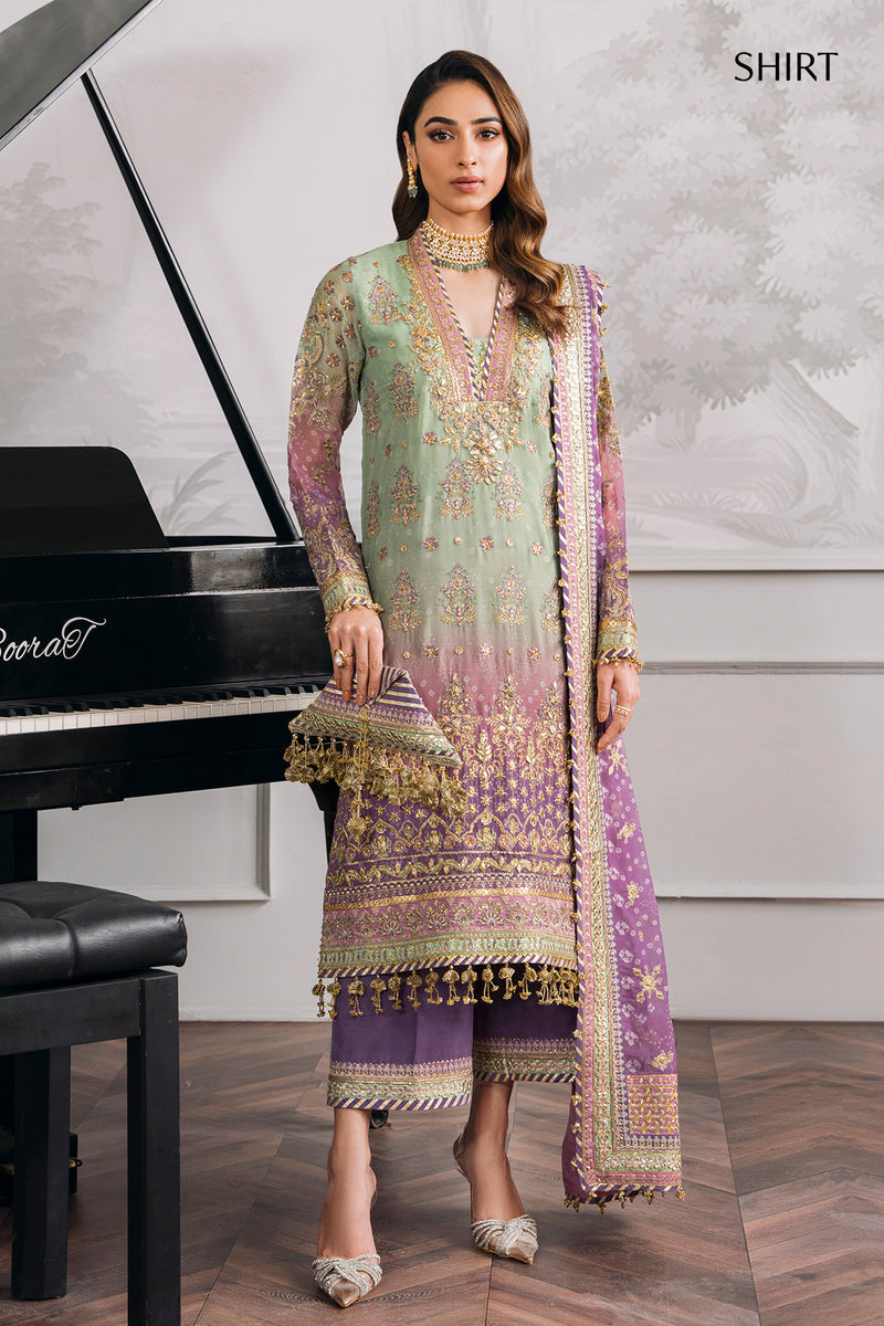 BAROQUE LUXURY EMBROIDERED HANDWORK CHIFFON - 3 PC UNSTITCHED