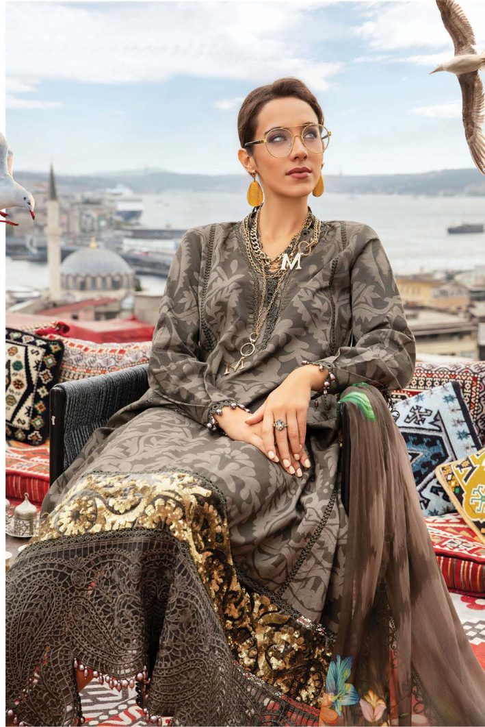 MARIA B FORMALS PRINTED EMBROIDERED LAWN - 3 PC UNSTITCHED