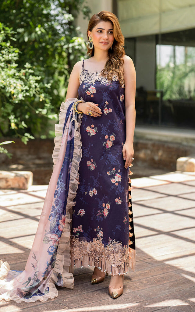ASIFA NABEEL DIGITAL PRINTED EMBROIDERED SILK - 3 PC UNSTITCHED
