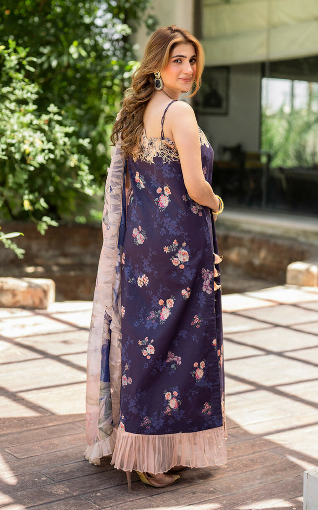 ASIFA NABEEL DIGITAL PRINTED EMBROIDERED SILK - 3 PC UNSTITCHED