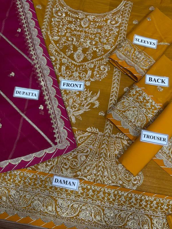 ASIM JOFA LUXURY EMBROIDERED CHIFFON - 3 PC UNSTITCHED